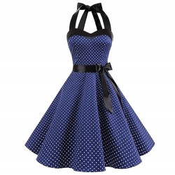 Vestido de renda vintage com pontos polka