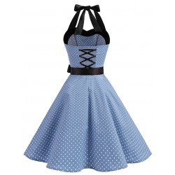 Vintage lace up dress with polka dotsDresses