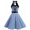 Vintage lace up dress with polka dotsDresses