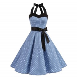 Vintage lace up dress with polka dotsDresses