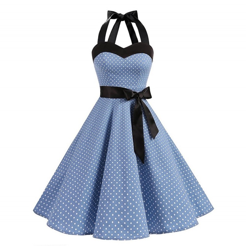 Vintage lace up dress with polka dotsDresses