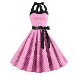 Vestido de renda vintage com pontos polka