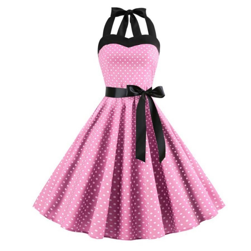 Vestido de renda vintage com pontos polka