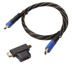 1m - 3m - multifuncional mini HDMI para micro cabo HDMI com mini adaptador - conjunto