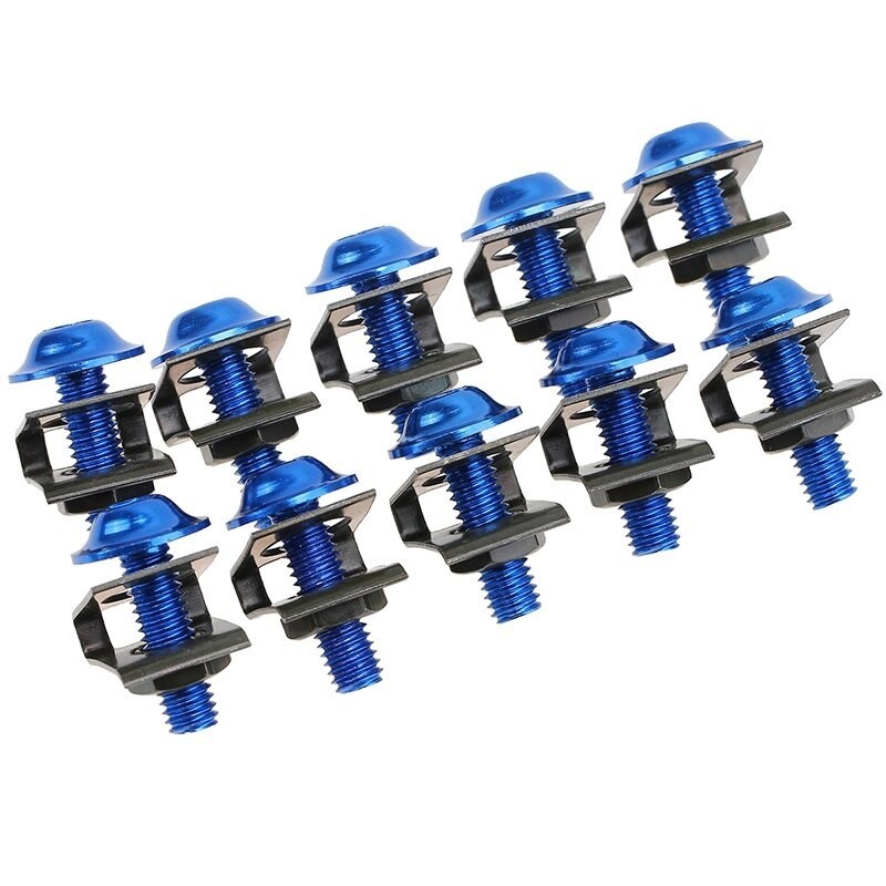 Parafusos universais da motocicleta - grampos de fixação da velocidade da lança - parafusos de carenagem - M6 10 * 6mm 10 peças