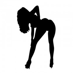 Menina sexy - adesivo de carro de vinil 9 * 15 cm