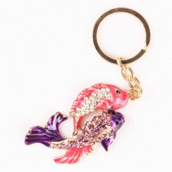 Peixe de casal de cristal - chaveiro
