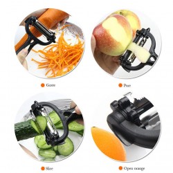 Ferramenta de cozinha rotativa de 360 graus multifuncional - descascador para legumes e frutas - grater - slicer