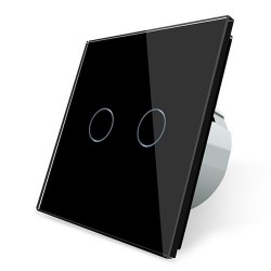 Interruptor de luz de parede de luxo com sensor de toque - vidro de cristal - 2gang & 1 maneira
