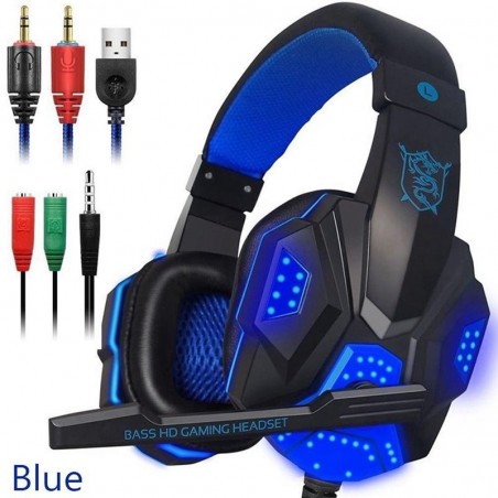 PC780 - auscultadores de jogos - fone de ouvido com fio com microfone & Led
