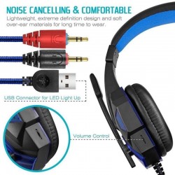 PC780 - auscultadores de jogos - fone de ouvido com fio com microfone & Led