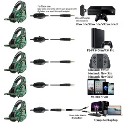 fone de ouvido de jogos de 3,5 mm - fones de ouvido com microfone & Led luz
