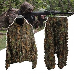 terno de caça com folhas 3D - conjunto de camuflagem