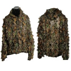 terno de caça com folhas 3D - conjunto de camuflagem