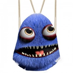 3D monstro sorridente - mochila com cordões