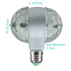6W LED E27 RGB de luz - lâmpada rotativa com cabeça dupla - palco e lâmpada de disco