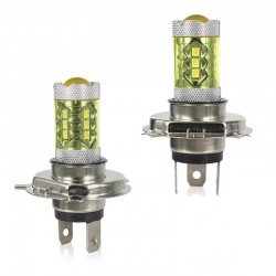 80W - H1 H3 H4 H7 H8 9005 9004 / 4300K LED 2835 - 12V bulbo - luzes de nevoeiro amarelo - luzes de cabeça - 2 peças