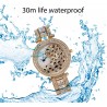 Luxury gold quartz watch with diamonds & leopardWatches