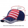 Tampa de beisebol com bandeira dos EUA e picos de metal - unisex