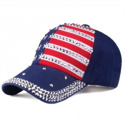 Tampa de beisebol com bandeira dos EUA e picos de metal - unisex