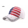 Tampa de beisebol com bandeira dos EUA e picos de metal - unisex