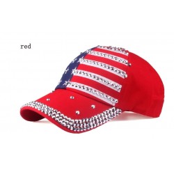 Tampa de beisebol com bandeira dos EUA e picos de metal - unisex