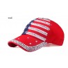 Tampa de beisebol com bandeira dos EUA e picos de metal - unisex