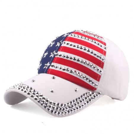 Tampa de beisebol com bandeira dos EUA e picos de metal - unisex