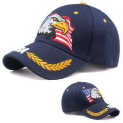 Tampa de beisebol com bandeira e águia dos EUA - unisex