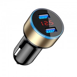 Carregador de carro de smartphone universal 5V 3.1A com USB duplo e LED