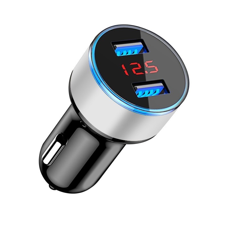 Carregador de carro de smartphone universal 5V 3.1A com USB duplo e LED