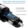 Carregador de carro USB universal 3.6A duplo com display LED