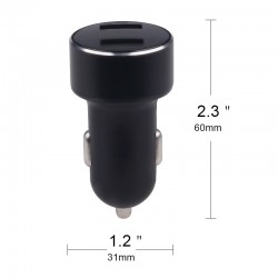 Carregador de carro USB universal 3.6A duplo com display LED