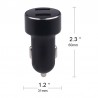 Carregador de carro USB universal 3.6A duplo com display LED