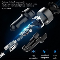 Carregador de carro USB universal 3.6A duplo com display LED