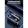V5.0 F9 TWS fone de ouvido Bluetooth sem fio - display LED - banco de potência 2000mAh - fone de ouvido com microfone