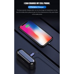 V5.0 F9 TWS fone de ouvido Bluetooth sem fio - display LED - banco de potência 2000mAh - fone de ouvido com microfone