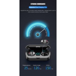 V5.0 F9 TWS wireless Bluetooth earphone - LED display - 2000mAh power bank - headset with microphoneHeadsets