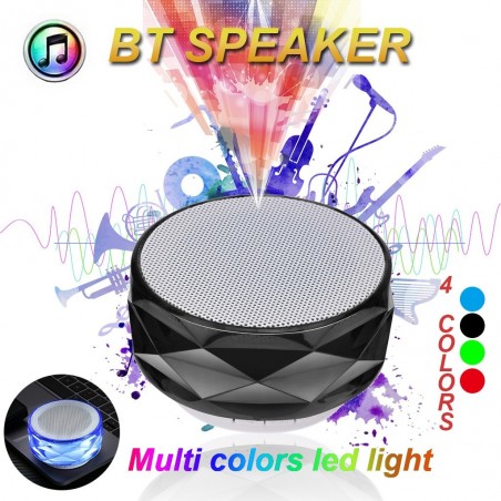 Alto-falante Bluetooth sem fio com LED - suporte cartão TF