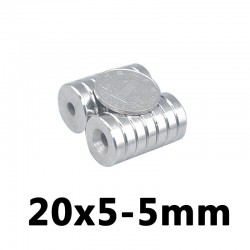 N35 anel de ímã de neodímio - 20 * 5 - furo de 5mm - 5 peças