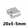 N35 anel de ímã de neodímio - 20 * 5 - furo de 5mm - 5 peças