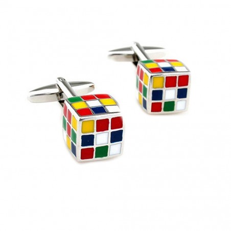 Cufflinks com cubos coloridos