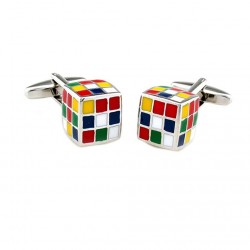 Cufflinks com cubos coloridos
