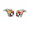 Cufflinks com cubos coloridos