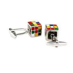 Cufflinks com cubos coloridos