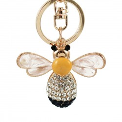 Crocodilo de cristal & starfish & bee - chaveiro