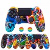 Playstation Dual Shock PS4 Pro Slim - pele protetora para controlador & 2 polegar vara apertos tampas