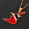 Trinidad & Tobago map flag pendant - gold necklaceNecklaces