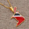 Trinidad & Tobago map flag pendant - gold necklaceNecklaces