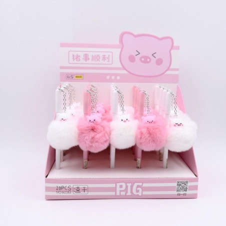 Caneta de gel com flamingo de pelúcia & porco & ovelhas